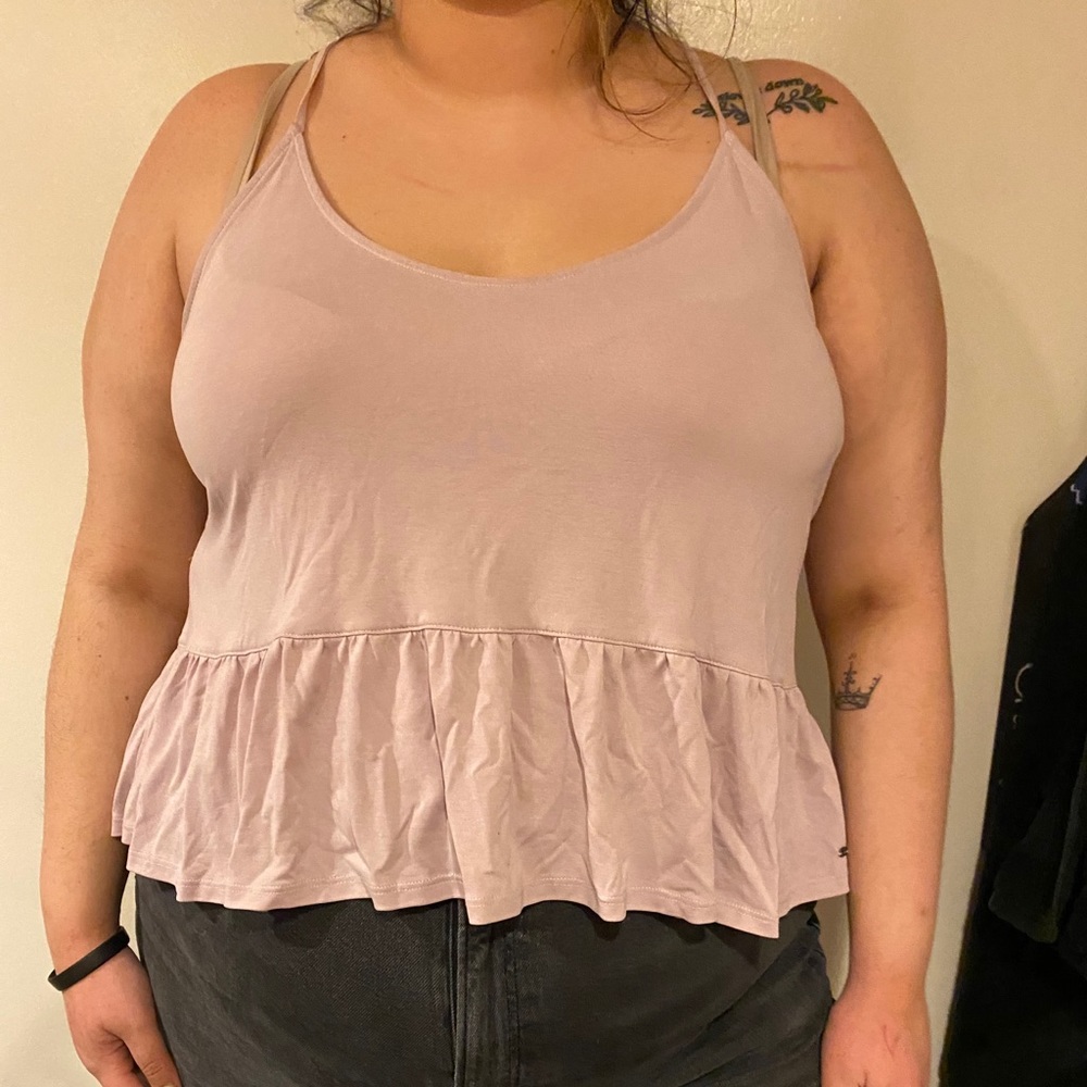 Soft peplum top with racer back